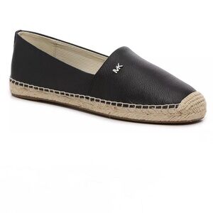 Michael Kors Women's Kendrick Slip-On Espadrille Flats Black Leather Size 9